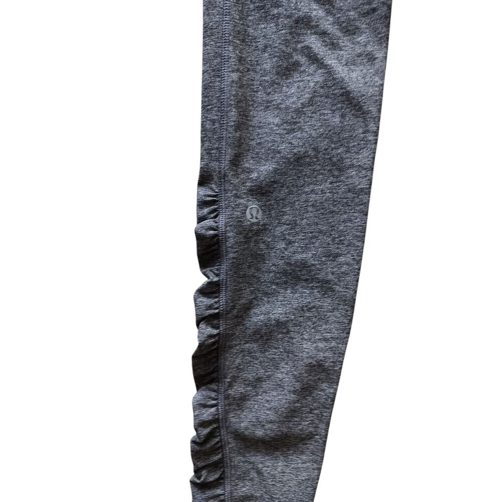 Lululemon Women's Speed Tight III Heathered Black Ruched Mid-Rise Leggings Sz 6 - Picture 9 of 13